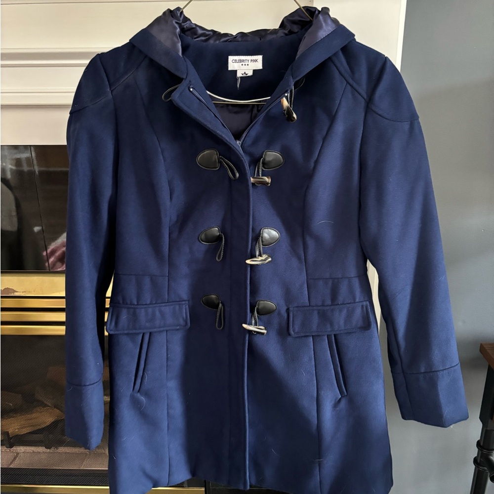 Celebrity Pink Women's Dark Blue Toggle Jacket
